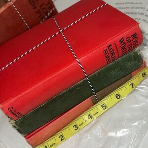 Vintage cloth bound book Christmas color stacks (3)